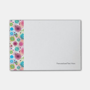 Cute flower owl background pattern post-it notes
