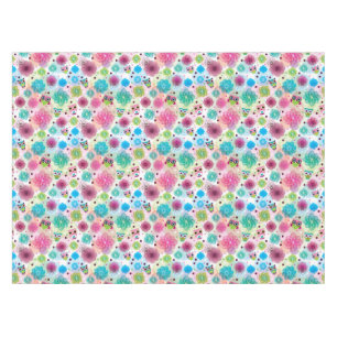 Cute flower owl background pattern tablecloth