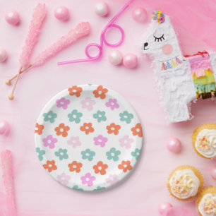 Cute Flower Pattern Baby Shower Paper Plate