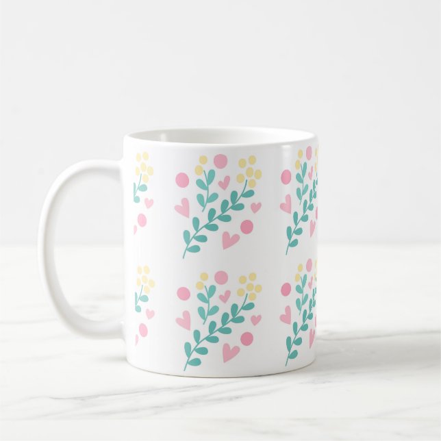 Cute flower pattern design coffee mug (Left)
