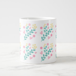 Cute flower pattern design large coffee mug