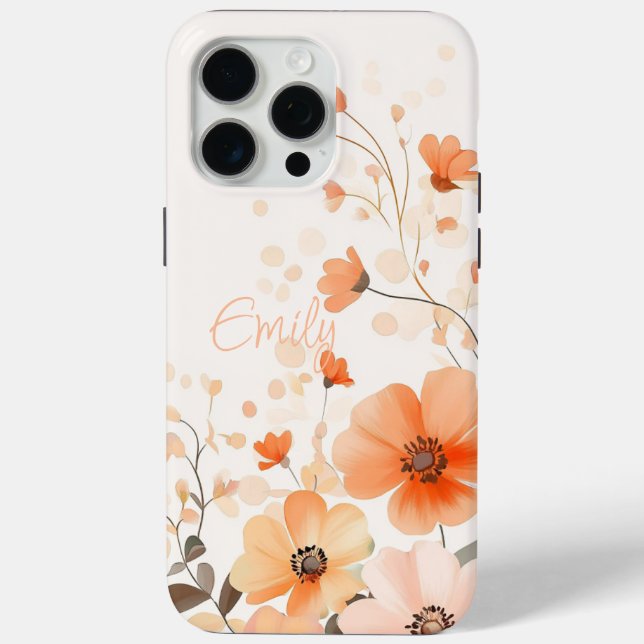 Cute Flower Pattern Name iPhone Case (Back)