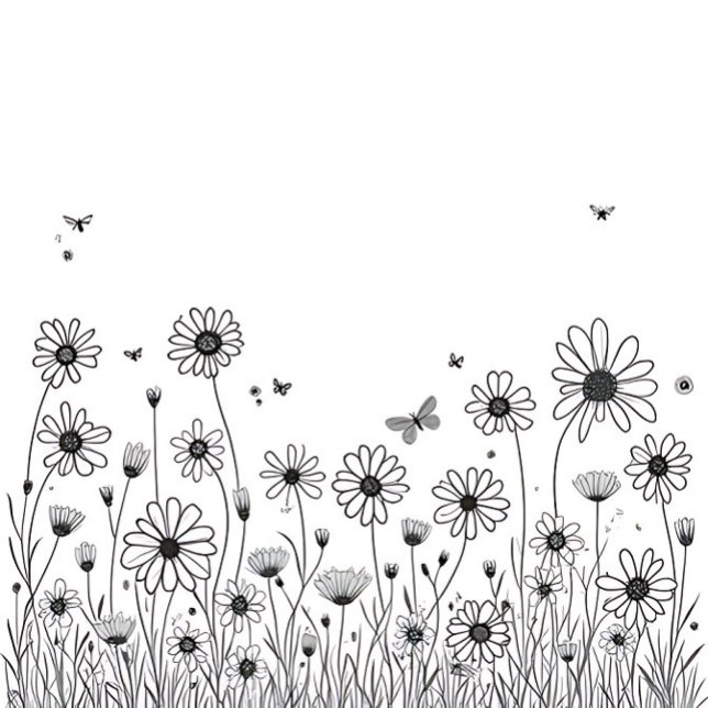 Cute Flower Phone Case – Black & White Wildflower (Creator Uploaded)