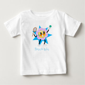Cute Flower Playing Tennis – Funny Sports kids tsh Baby T-Shirt