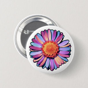 Cute Flower Purple Pink Blue Boho Daisy Bisexual 6 Cm Round Badge