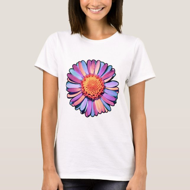   Cute Flower Purple Pink Blue Boho Daisy Bisexual T-Shirt (Front)