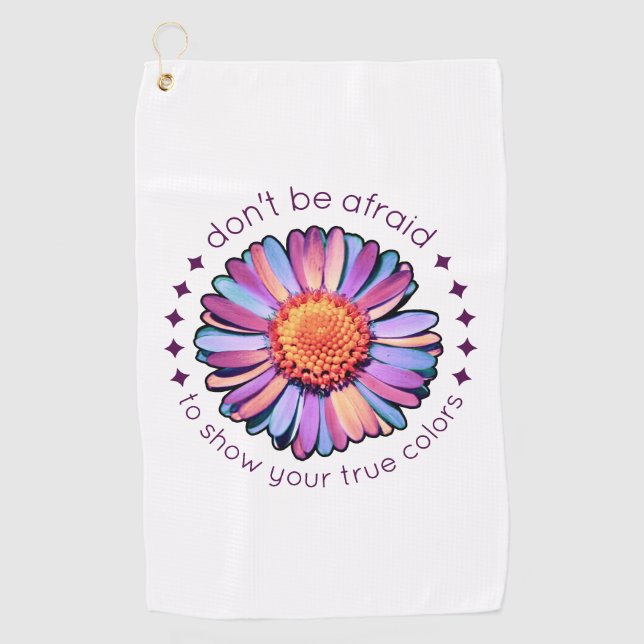 Cute Flower Purple Pink Blue Daisy Womens Bisexual Golf Towel (Front)
