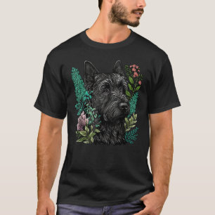 Cute Flower Scottie summer Floral Scottish Terrier T-Shirt