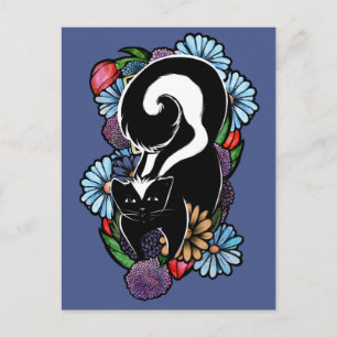 Cute Flower Skunk Postcard