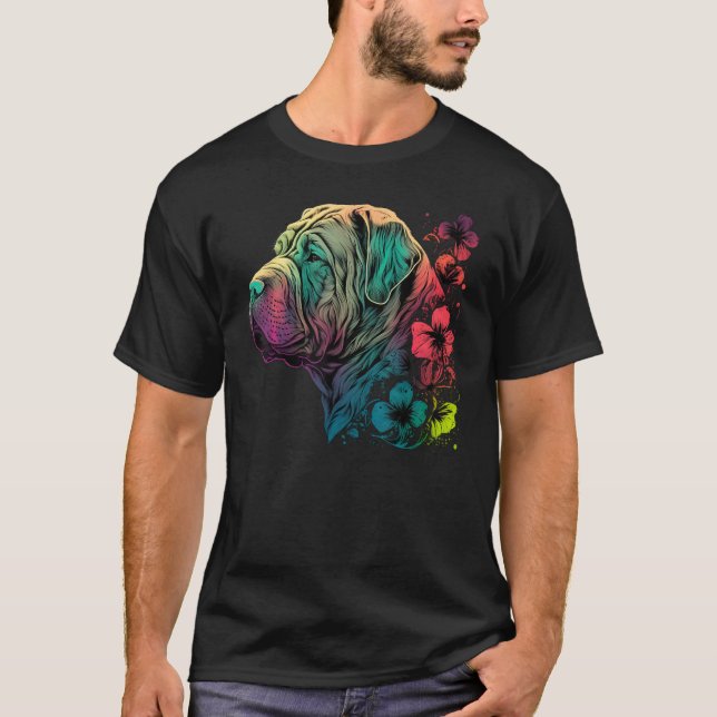 Cute Flower summer Floral Shar Pei T-Shirt (Front)
