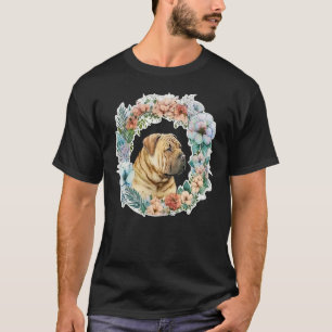 Cute Flower summer Floral Shar Pei T-Shirt