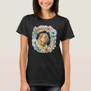 Cute Flower summer Floral Shar Pei T-Shirt