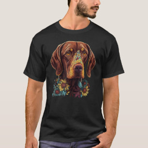 Cute Flower summer Floral Vizsla T-Shirt