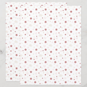Cute Flower With Love Patterned Scrapbook Paper