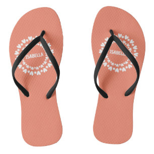 Cute Flowers And Hearts Name Thongs