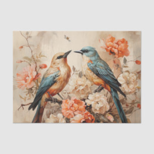 Cute flowers bird lovers  tissue paper