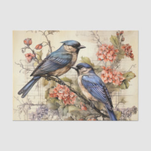 Cute flowers bird lovers  tissue paper