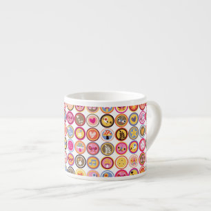 cute flowers, birds, hearts pattern espresso cup