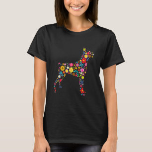 Cute Flowers Boxer Dog Easter Day Dog T-Shirt