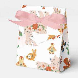 Cute Flowers Christmas Pattern with Santa Favour Box