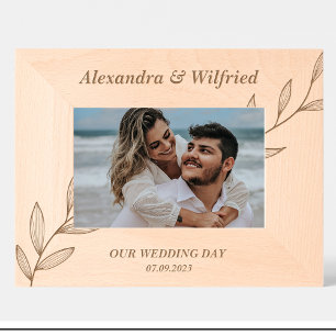 Cute Flowers Couple Custom Wood Picture Frames