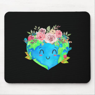 Cute Flowers Crown Planet Spring Nature Peace Eart Mouse Pad