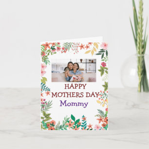 Cute Flowers Happy Mother`s Day  Photo Card