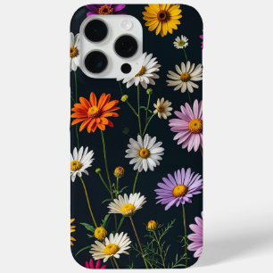 Cute flowers in a dark background  iPhone 15 pro max case