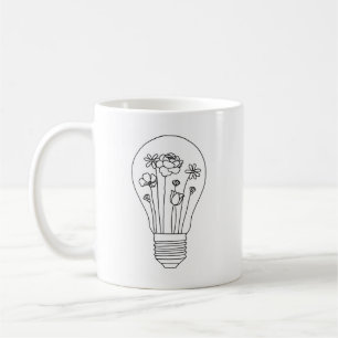 Cute Flowers in Light Bulb Coffee Mug