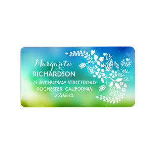 cute flowers modern wedding address labels