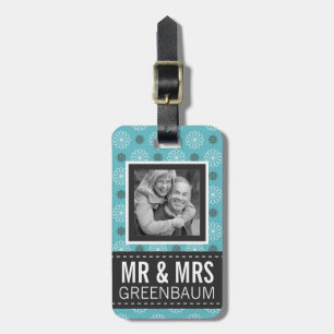 Cute Flowers  Mr and Mrs CustomPhoto Luggage Tag