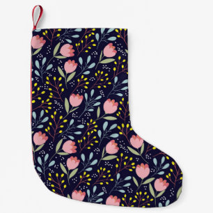 Cute flowers seamless pattern small christmas stocking