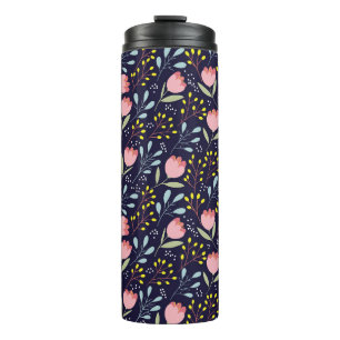 Cute flowers seamless pattern thermal tumbler