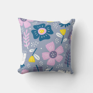 Cute Flowers Spring Floral Botanical Colourful Cushion