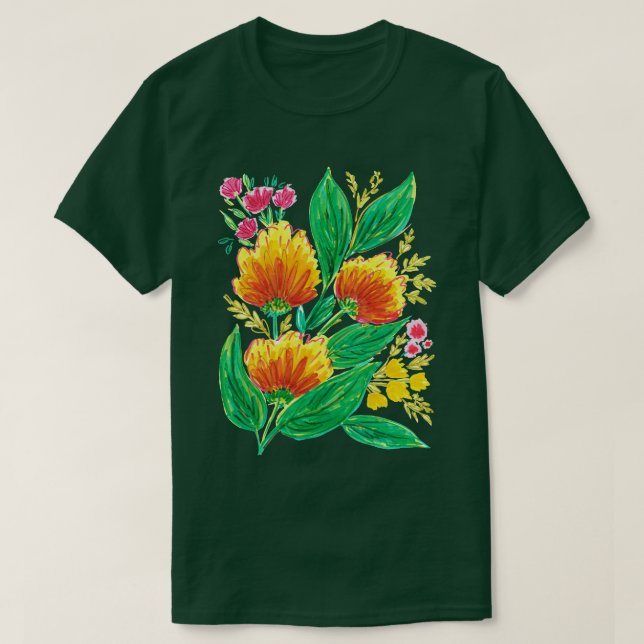 Cute Flowers T-Shirt (Design Front)