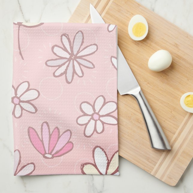 Cute Flowers Tea Towel (Quarter Fold)