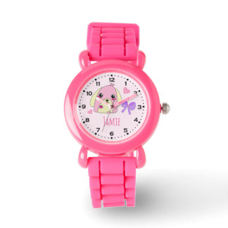 Cute Fluff Heart Dog Personalised Watch