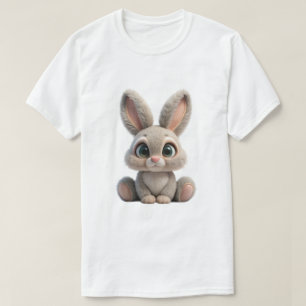 Cute Fluffy 3D Bunny Rabbit Character T-Shirt