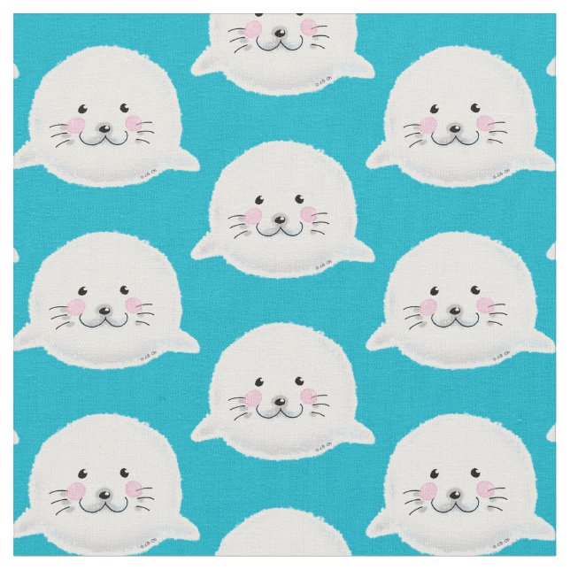 Cute fluffy baby seal fabric (Close Up)