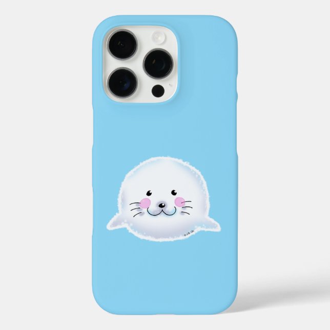 Cute Fluffy Baby Seal Illustration Case-Mate iPhone Case (Back)