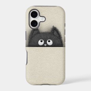 Cute Fluffy Black cat peaking out