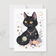 Cute Fluffy Black Cat With Magical Gifts