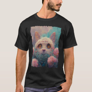 Cute Fluffy Cat Face T-Shirt