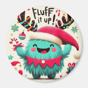 Cute fluffy Christmas monster Magnet