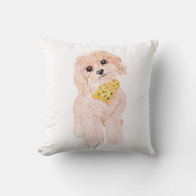 Cute fluffy dog. cushion (Front)