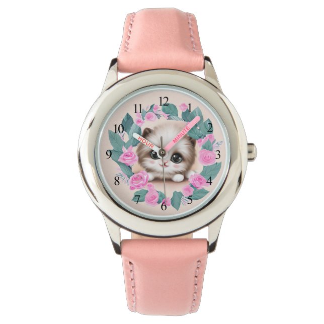 Cute Fluffy Furr Ball Kitten Watch (Front)
