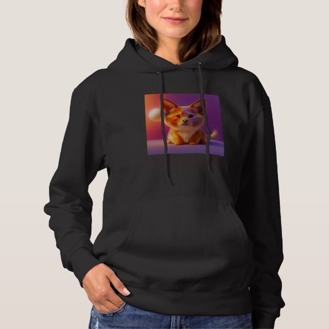 Cute Fluffy Furry Fat Chubby Cat Kitten Tiger Lion Hoodie (Front)