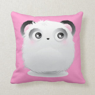 Cute Fluffy Furry White Cartoon Panda Cushion