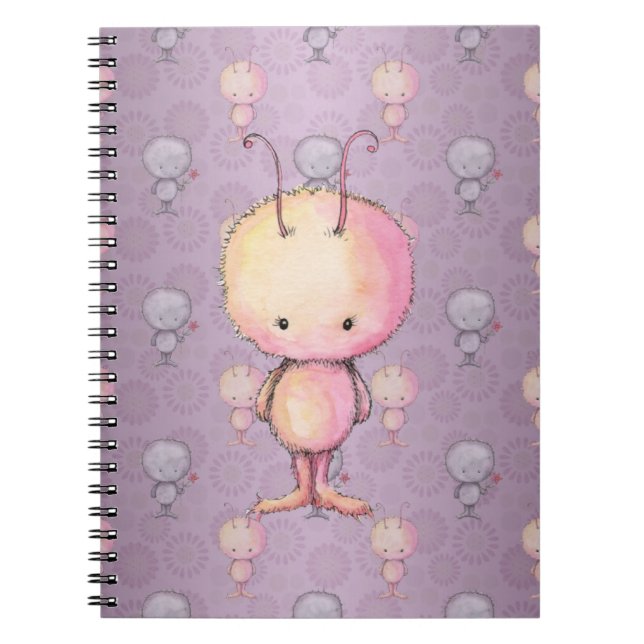 Cute Fluffy Fuzzy Monsters Notebook (Front)