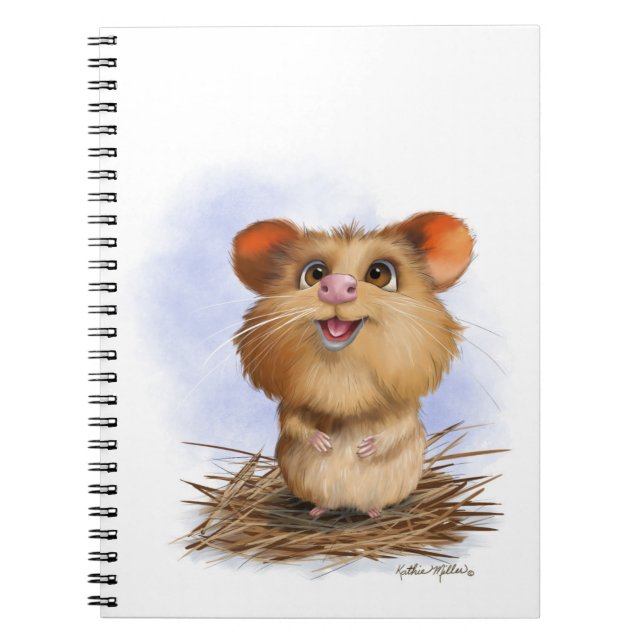  Cute Fluffy Hamster Cartoon Notebook (Front)